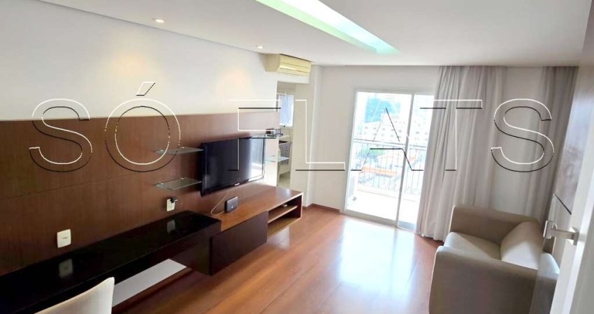 Apto disponível para locação na Vila Nova Conceição próx ao Pq Ibirapuera com 55m², 1 dorm e 1 vaga.