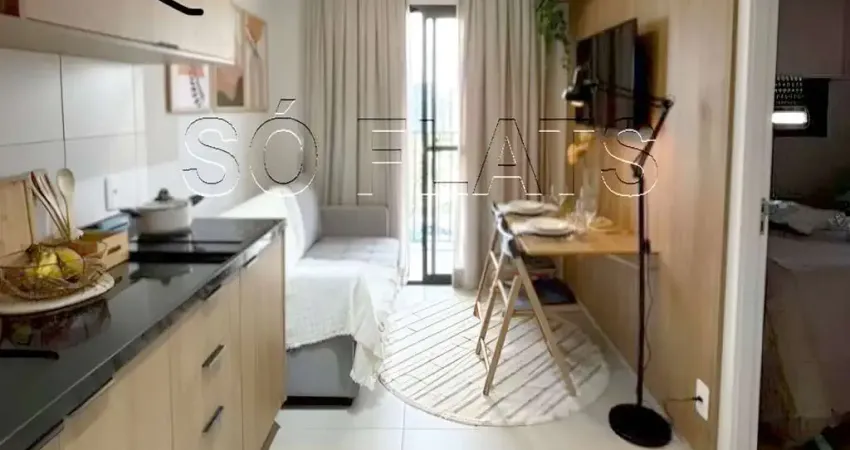 Studio Vibe Vila Olímpia, apartamento com 26m² e 1 dormitório.