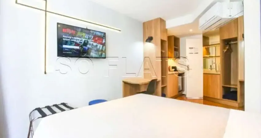 Setin downtown são luís, studio disponível para locação com 20m², 1 dormitório e 1 vaga de garage