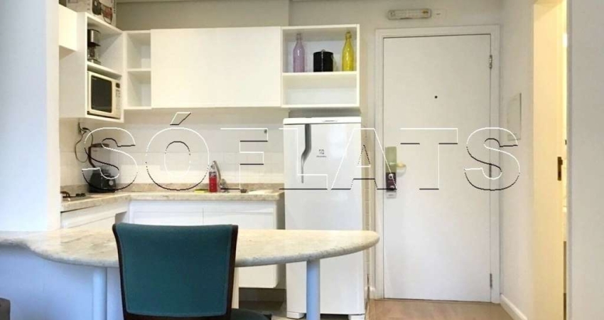 Flat disponível para locação muito bem equipado na Vila Olímpia, prox. ao Shopping JK Iguatemi.