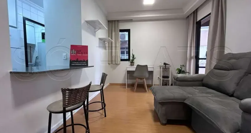 Apto na região central de Higienópolis disponível para locação com 49m², 1 dorm e 1 vaga