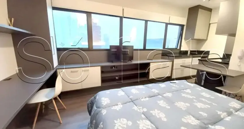Apto disponível para locação contendo 25m², 1 dormitório e 1 vaga de garagem no Jardim Paulista.
