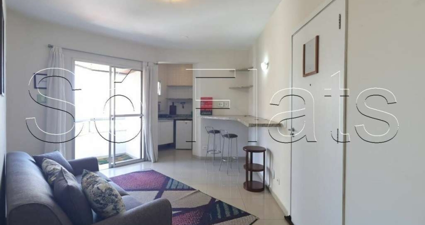 Flat para locação no Royal Ibirapuera Park contendo 70m², 1 dormitório e 1 vaga de garagem.