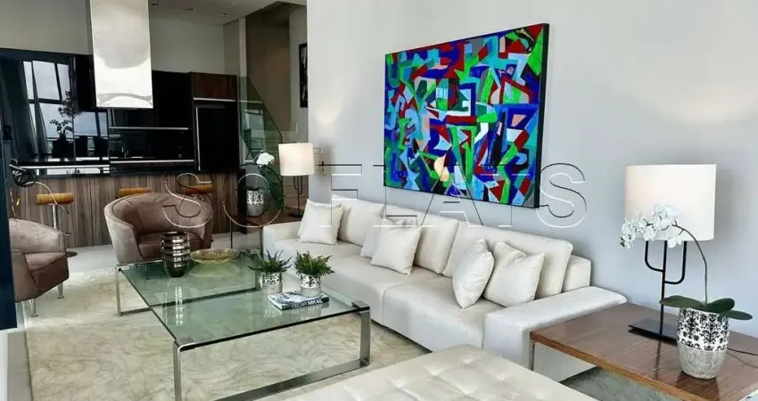 Apartamento totalmente mobiliado nos Jardins com 127m² e 2 vagas de garagem.