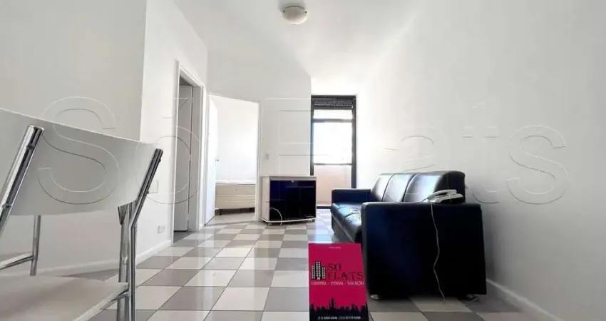 Flat para locação no Moema Studio com 1 dorm e 1 vaga de garagem próximo do Parque do Ibirapuera.