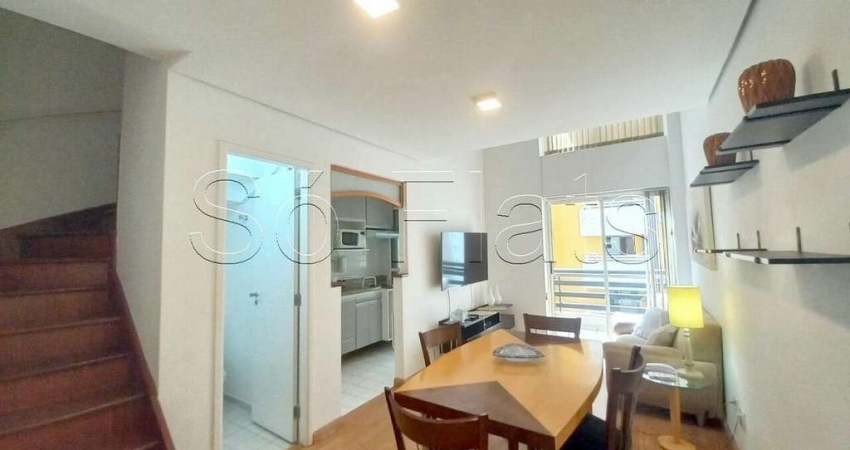 Duplex Life Moema, flat disponível para locação contendo 55m², 1 dormitório e 1 vaga de garagem.
