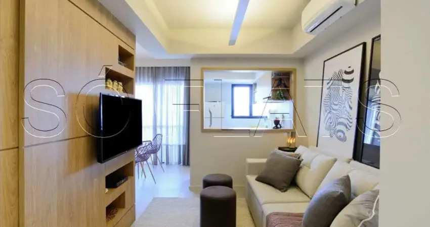 Flat PHS, apartamento reformado disponível para venda com 40m², 01 dormitório e 01 vaga de garagem