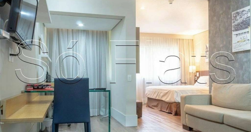 Flat no Transamérica Berrini disponível para locação com 32m², 01 dormitório e 01 vaga de garagem.