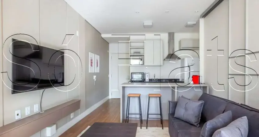 Residencial Lounge 161, apto disponível para locação no Itaim Bibi, contendo 65m²,1 dorm e 1 vaga.