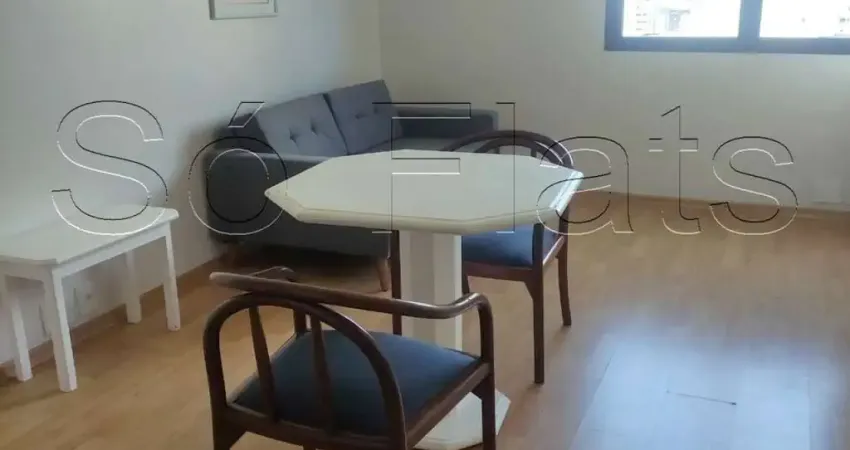 Flat no Ninety para locação com 33m², 1 dormitório e 1 vaga de garagem nos Jardins.