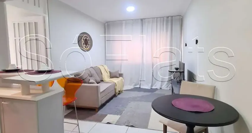 Flat no Saint Patrick contendo 40m², 1 dorm e 1 vaga, disponível para locação em Moema.