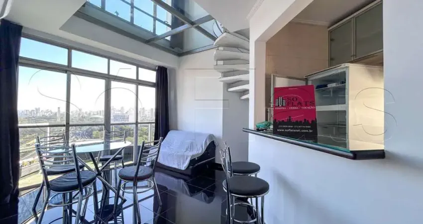Studio Quasar, apartamento duplex disponivel para locação com 41m², 1 dormitório e 1 vaga