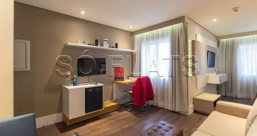 Apto transamérica berrini disponível para locação com 32m², 01 dormitório e 01 vaga de garagem