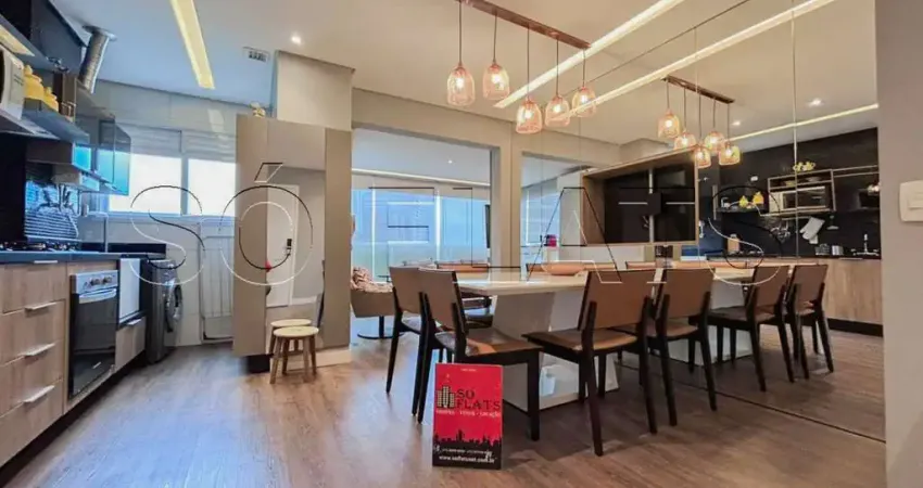 Horizonte jk, flat para locação com 54m² , 1 dormitório e 1 vaga de garagem no itaim bibi.