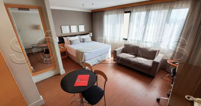 Flat transamérica jardins disponível para venda com 28m² e 01 vaga de garagem