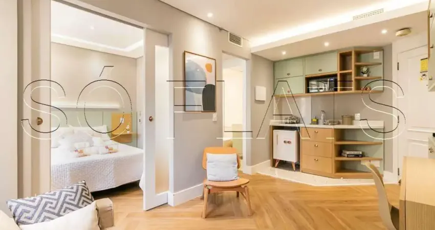 Flat the world disponível com 30m², 01 dormitório e 01 vaga de garagem