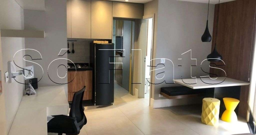 Flat para locação em Moema, próximo a Av. Sto Amaro, rápido acesso a Vila Olímpia e Itaim.