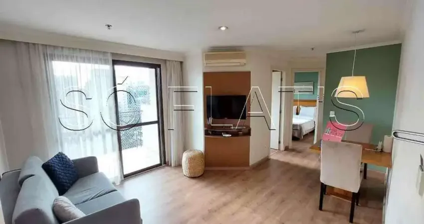 Flat no estilo residence com serviços na vila olímpia, apto com 01 dorm mais escritório