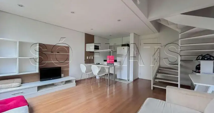 Apto no urbano duplex disponível para locação, contendo 45m², 1 dormitório e 1 vaga de garagem.