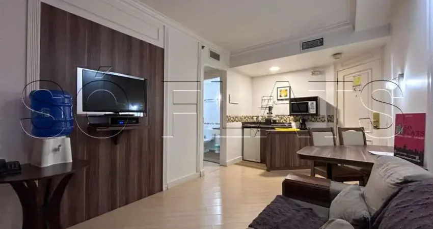 Flat the world disponível com 30m², 01 dormitório e 01 vaga de garagem