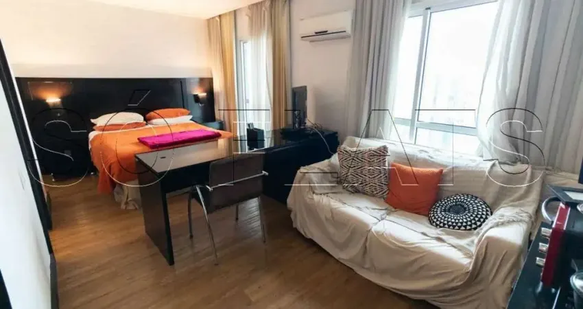 Flat disponível para locação com 33m², 01 dormitório e 01 vaga, próximo a puc e av. sumaré.