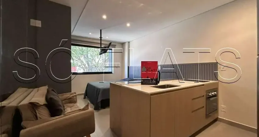 Studio moaci, apto todo equipado disponível para locação contendo 32m² e 1 dormitório.