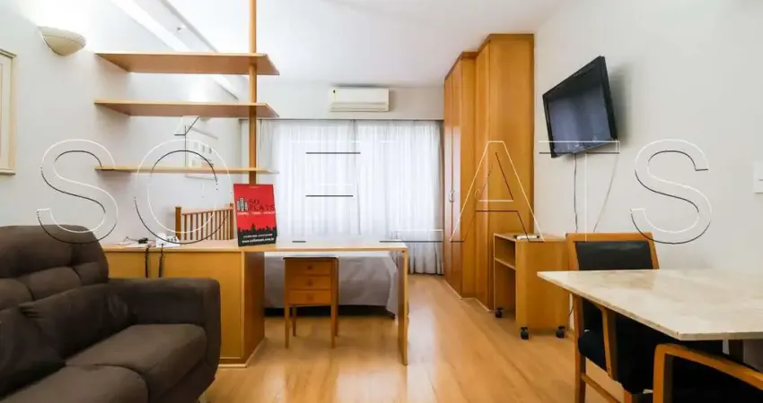 Flat no american loft contendo 32m², 1 dormitório e 1 vaga, para locação em perdizes.