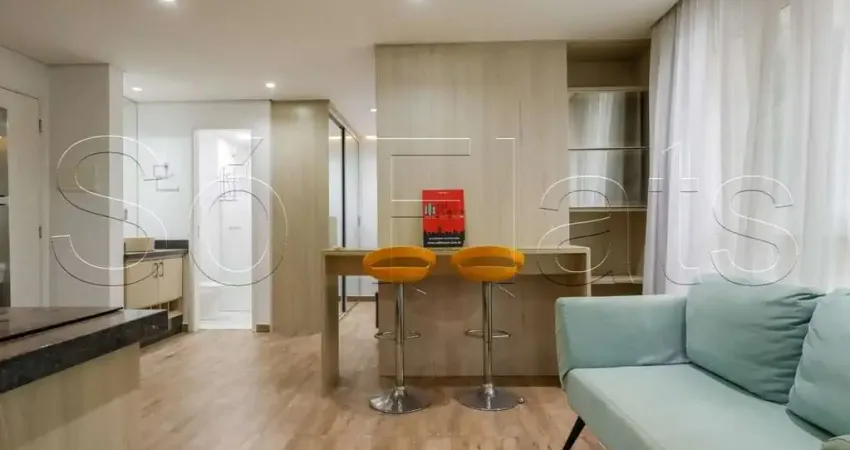 Flat disponível para locação na vila olímpia no novo residencial, com excelente localização.