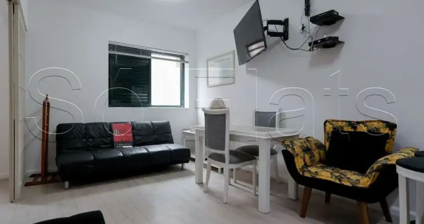 Flat expert localizado no itaim bibi, região com vasto comercio, disponível para locação.