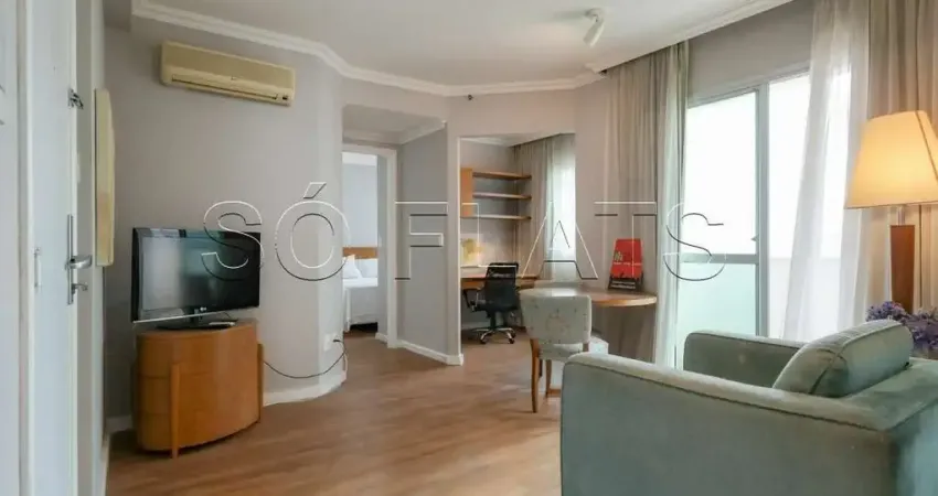 Apto quality bela cintra disponível para locação com 44m², 01 dorm mais o escritório e 01 vaga.