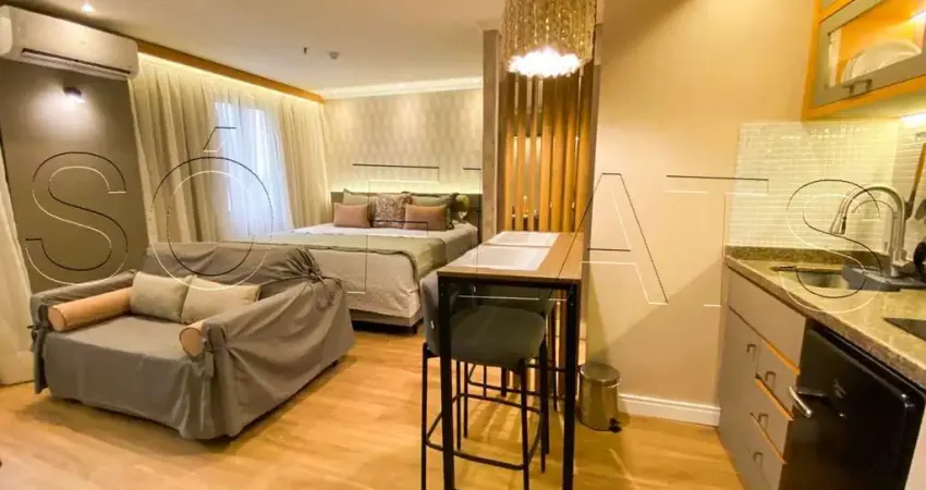 Flat transamérica jardins disponível para venda com 28m², 01 dorm e 01 vaga de garagem