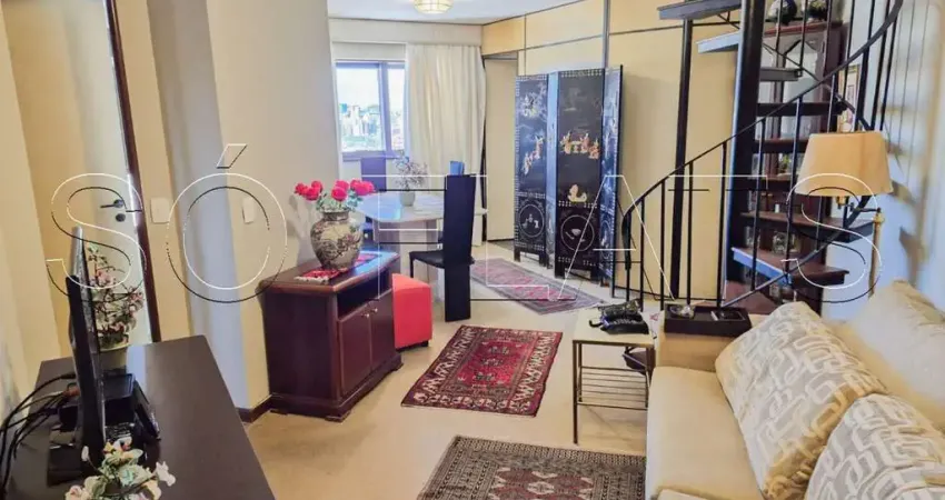 Apto no the plaza com 42m², 1 dormitório e 1 vaga de garagem, disponível para locação nos jardins.