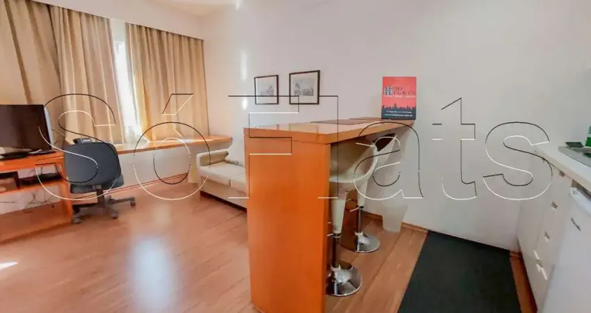 Aptocomfort suites alphaville disponível para locação contendo 1 dormitório e 1 vaga de garagem.