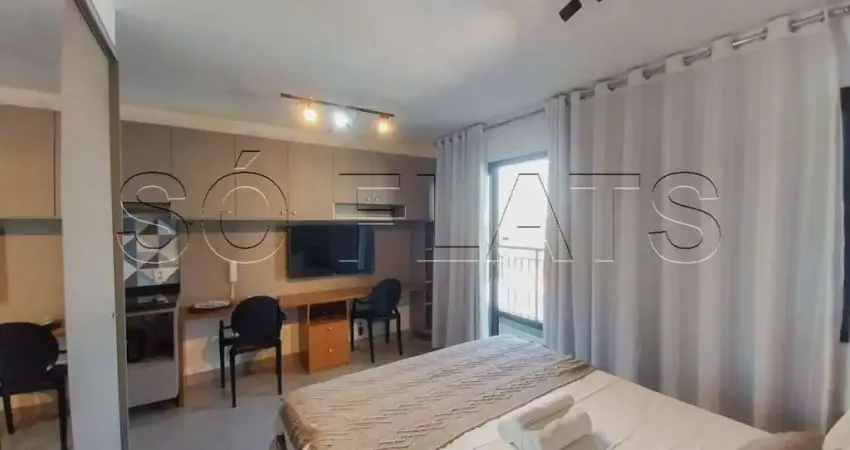 Flat no studio is moema disponível para locação com excelente localização em moema.