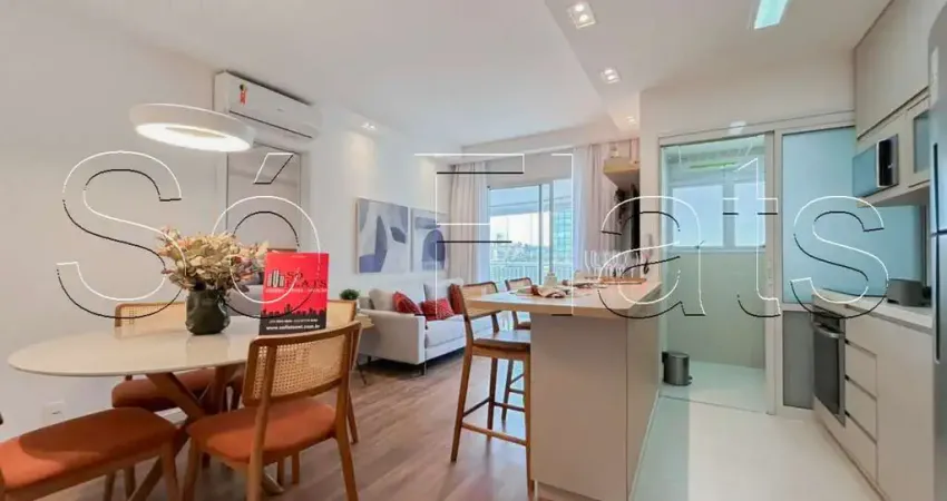 Mandarim, flat disponível para locação contendo 53m², 01 dormitório e 01 vaga de garagem.