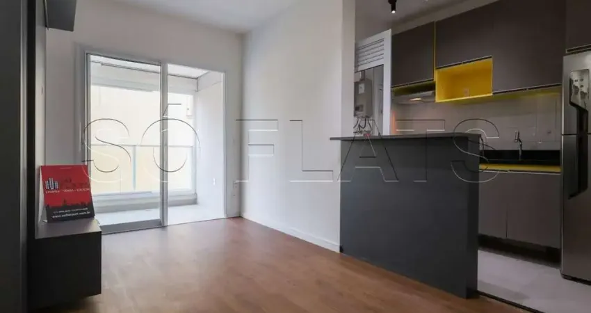 Apartamento no helbor art paulista para locação com 46m² contendo 2 dormitórios e 1 vaga de garagem.
