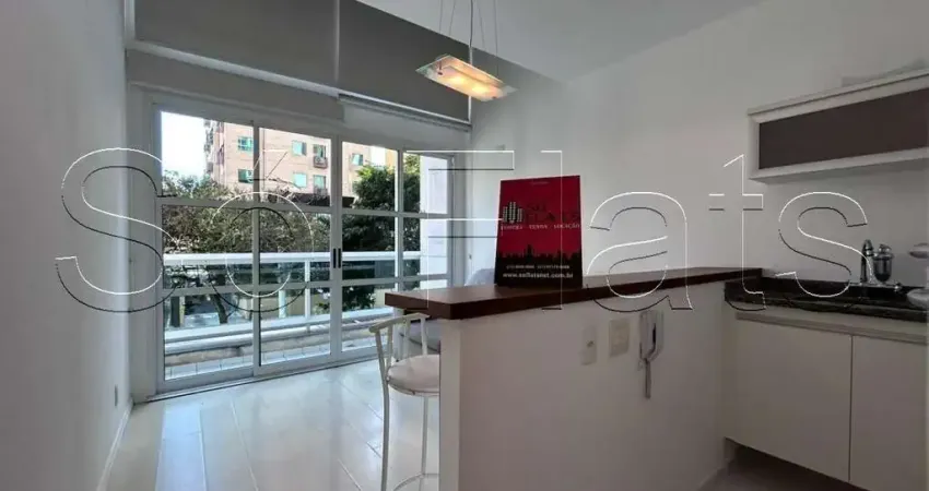 Apartamento estilo duplex disponível para locação contendo 50m², 01 dormitório e 01 vaga.