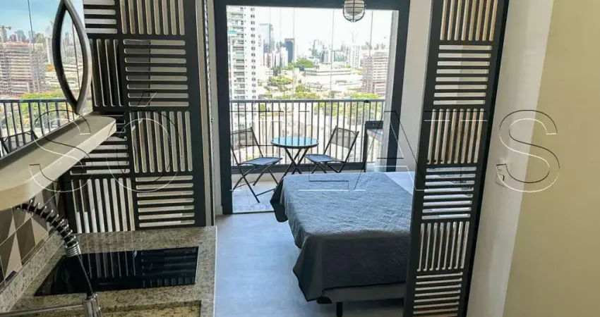 Brooklyn studios, studio mobiliado no brooklin com varanda | ideal para morar ou investir