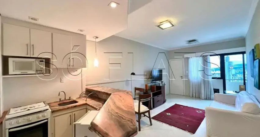 Flat no Le Bougainville com 55m², 1 dormitório e 1 vaga, disponível para locação em Alphaville.