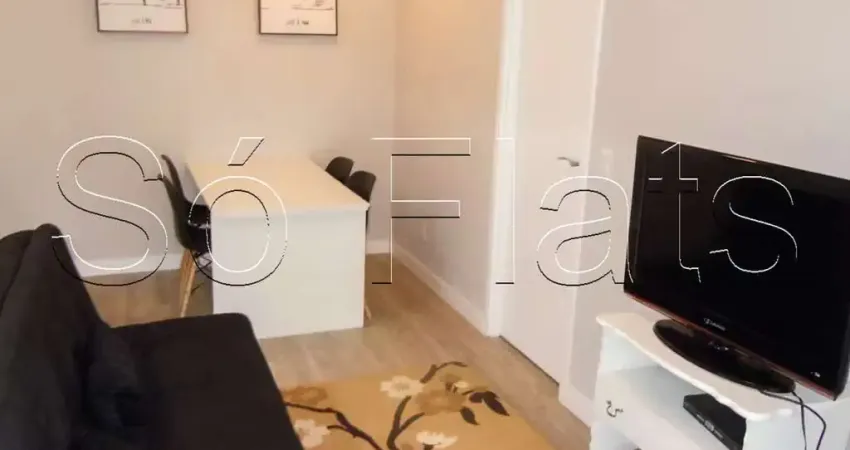 Apartamento mobiliado à venda na Barra Funda 45m² 1 dormitório com vaga perto do metrô