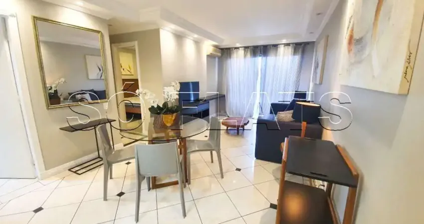 Apartamento mobiliado 57m² com 2 vagas no Jardim Paulista próximo ao metrô