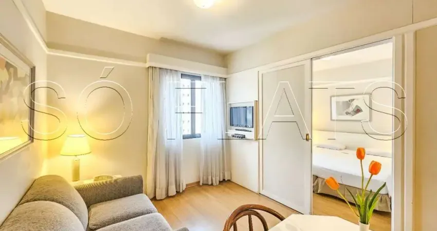 Flat à venda no Jardim Paulista, 32m², mobiliado, com vaga e alto potencial de investimento