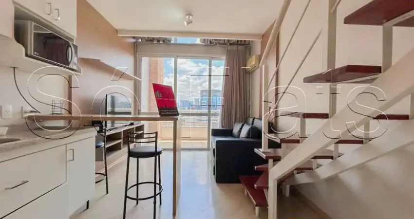 NYC, flat disponível para locação contendo 40m², 01 dormitório e 01 vaga de garagem.