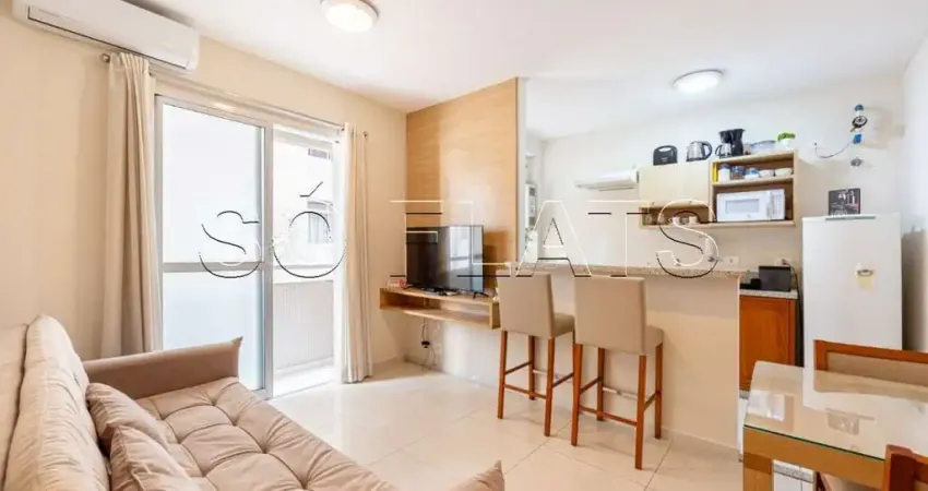 Apartamento mobiliado 34m² com vaga no Residencial Home Paulista, Bela Vista