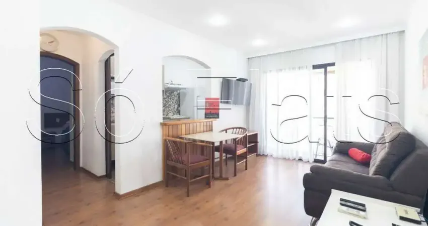 Flat à venda no Jardim Paulista, 52m², mobiliado, 1 vaga, próximo à Av. Paulista