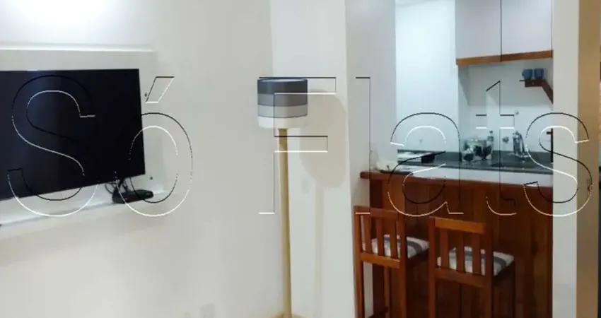 Flat Studio Mobiliado em Moema no QI Intelligent | 42m² | 1 Vaga | Lazer na Cobertura