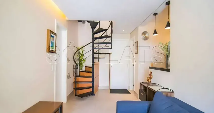 Duplex mobiliado 141m² no Morumbi, 1 suíte, 2 vagas, lazer completo no Andalus