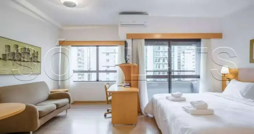 Flat mobiliado no Quality Paulista | 30m², varanda, vaga e serviços completos