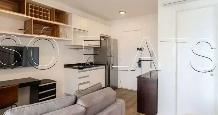 Studio mobiliado 33m² à venda no Brooklin, 1 vaga, lazer completo