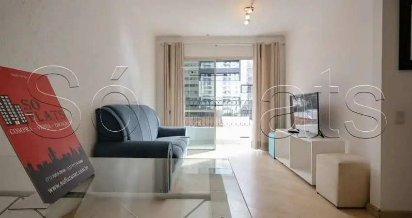 Flat no Saint Thomas com 43m²,1 dormitório e 1 vaga ao lado da Avenida Brigadeiro.